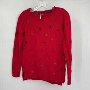 White‎ Stuff Womens Alpaca Blend Sweater Size US 10 Red Hearts Valentines